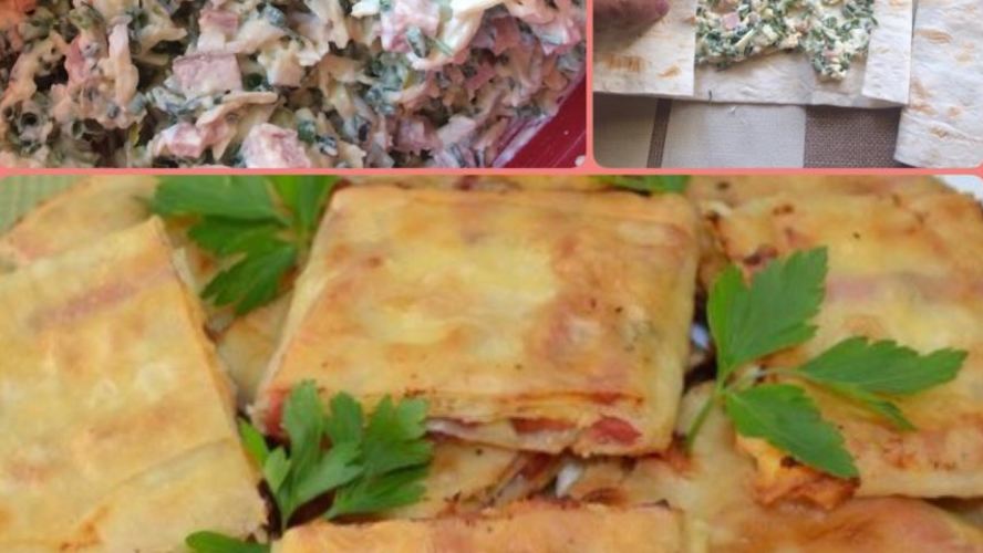 Рецепт жареный лаваш с начинкой