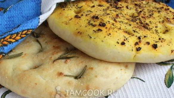 Рецепт Фокачча тонкая с ароматными травами
