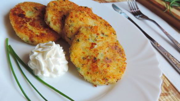 Рецепт Картофельно-творожные лепешки с зеленью