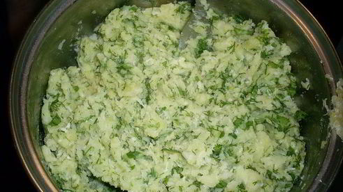 картофельные лепешки с сыром и зеленью