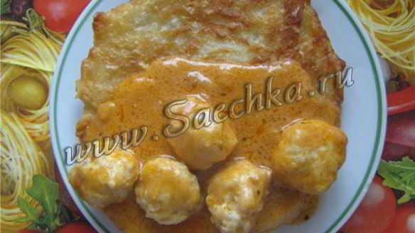 Рецепт Картофельные лепешки с тефтелями