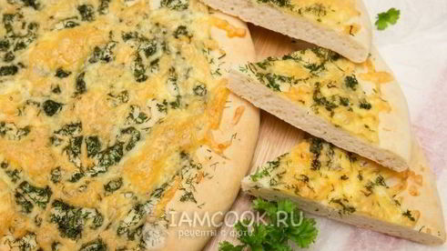 лепешка с сыром и зеленью