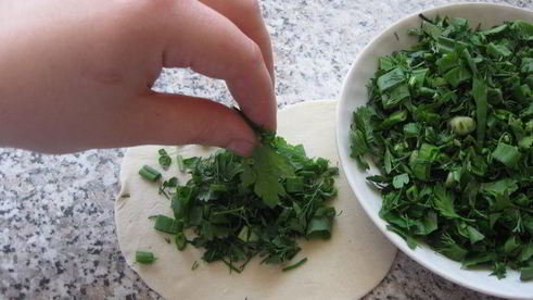 лепешка с зеленью