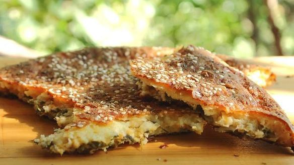 Рецепт Творожная лепешка с начинкой из сыра