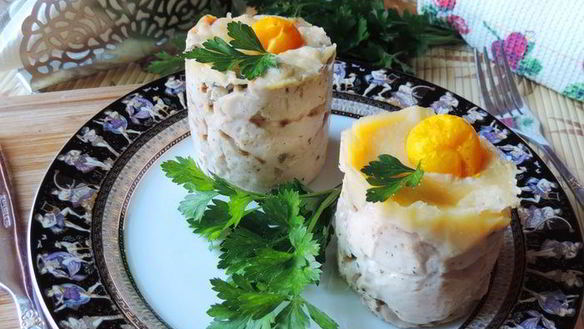 Рецепт Куриные маффины с грибной начинкой