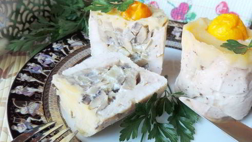 куриные маффины с грибной начинкой