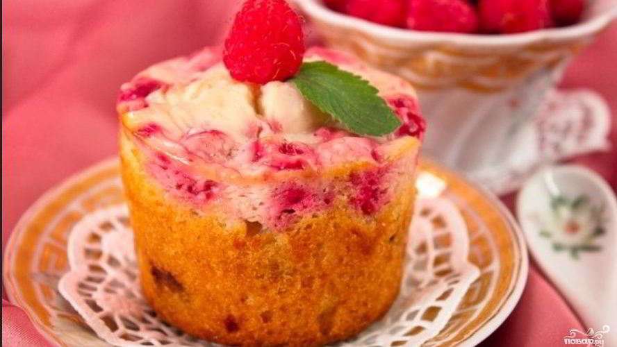 Рецепт маффины с малиновым кремом