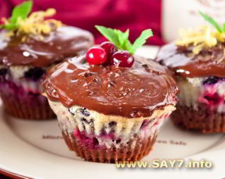 Маффины с маскарпоне и ягодами