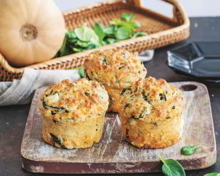 Маффины с тыквой и шпинатом