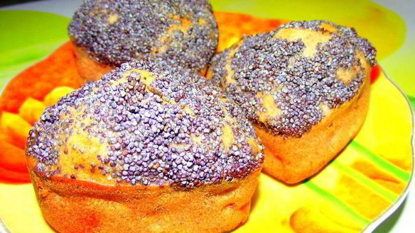 Рецепт Медовые маффины с бананом, корицей и маком