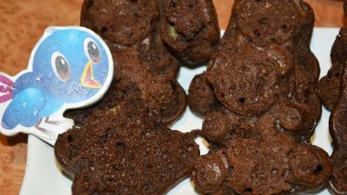 шоколадно-банановые маффины мишка барни