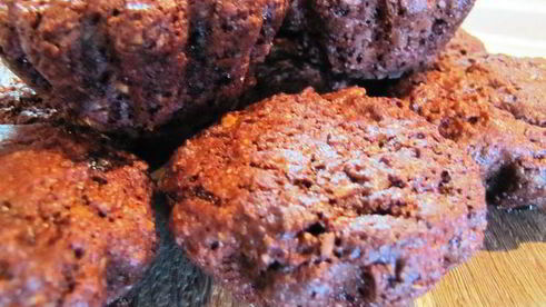 шоколадно-орехово-вишневые маффины