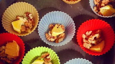 шоколадные маффины с апельсином и грецкими орехами