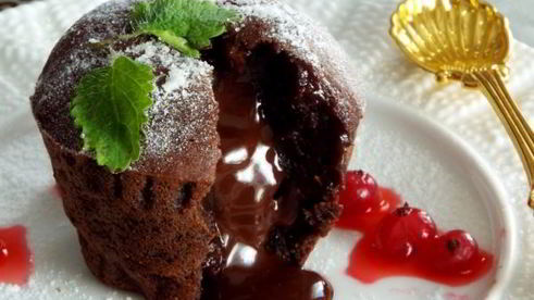 шоколадные маффины с жидкой начинкой