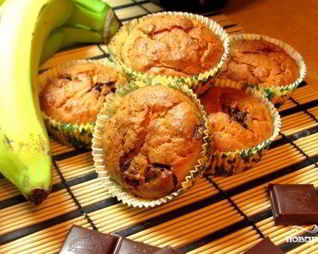 Творожно-банановые маффины