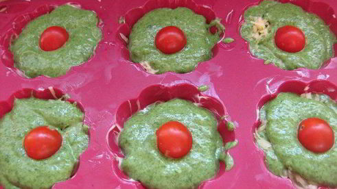 закусочные зеленые маффины со шпинатом и сыром