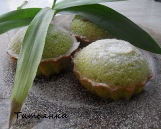 Зеленые маффины с чаем матча