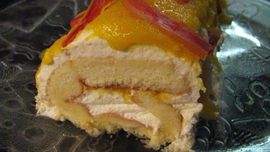 Рецепт мангово-творожный рулет