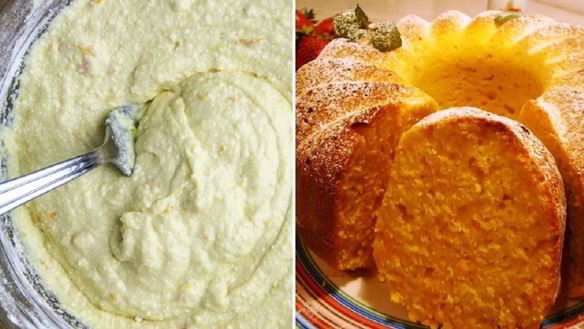 Рецепт Манник на кефире с яблоками