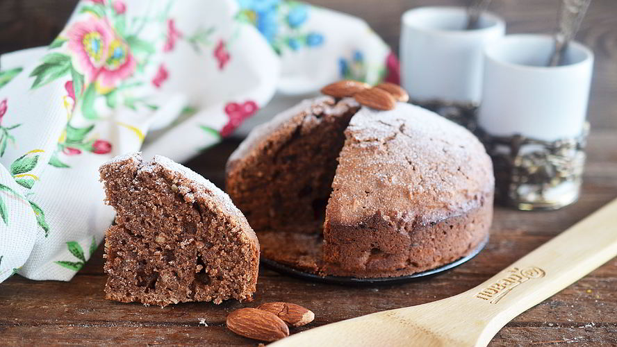 Рецепт постный шоколадный манник с миндалем