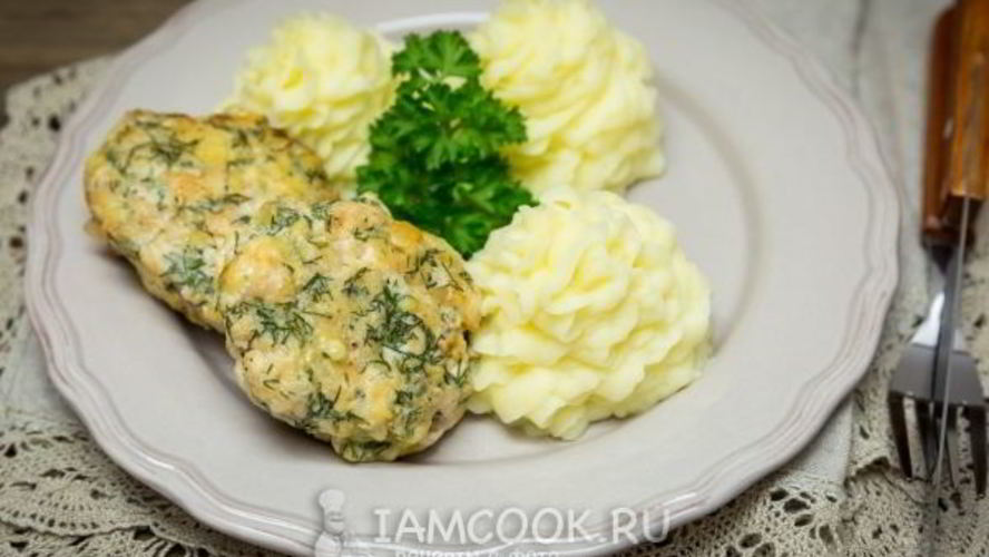 Рецепт куриные оладьи с сыром и укропом
