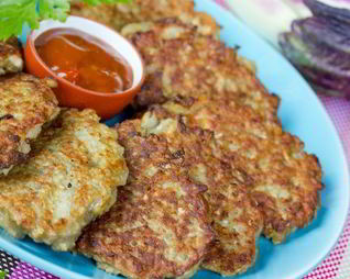 Оладьи из кабачков с фаршем