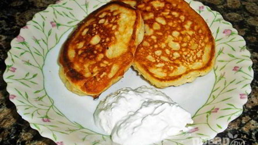 Рецепт оладьи на кефире с творогом