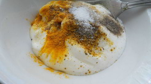 оладьи овощные с соусом карри по-индийски