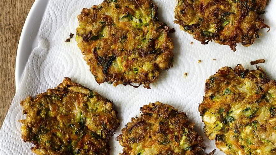 Рецепт овощные оладьи с фетой