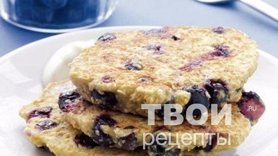 Рецепт овсяные оладьи с ягодами