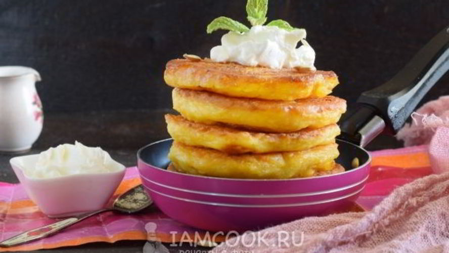 Рецепт пышные оладьи с тыквой на кефире