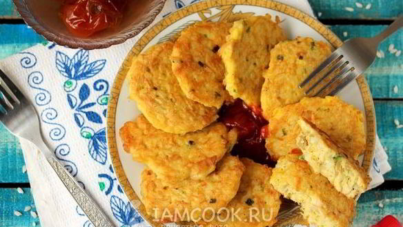 Рецепт Рисовые оладьи с куриным мясом