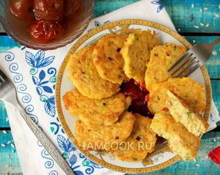 Рисовые оладьи с куриным мясом