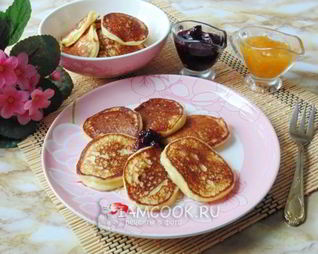 Творожные оладьи на молоке