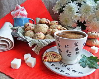 Гречневое печенье с брусникой