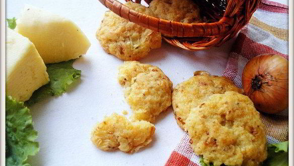 Рецепт Печенье с сыром, горчицей и луком