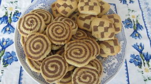 песочное печенье шоколадно-ванильное