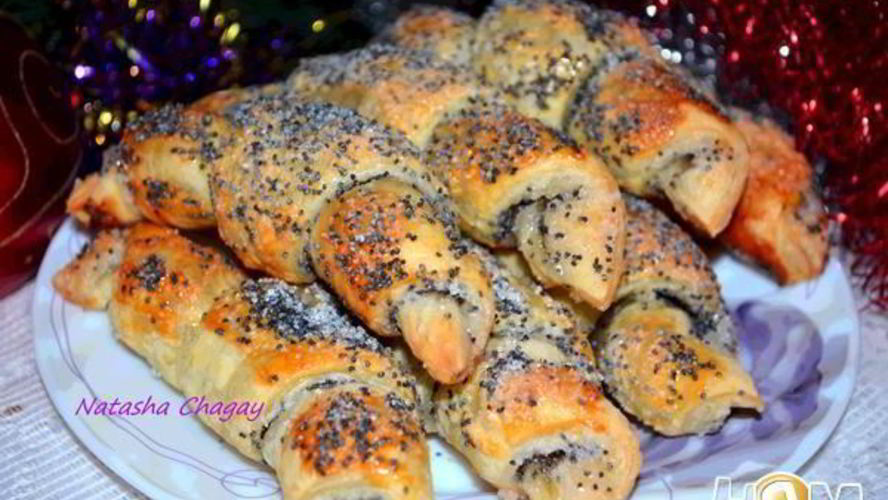 Рецепт слоеные рогалики с маком