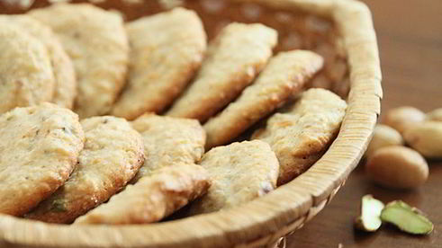 творожно-овсяное печенье с фисташками