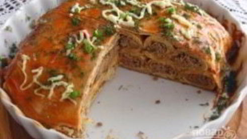 блинный пирог с печенкой