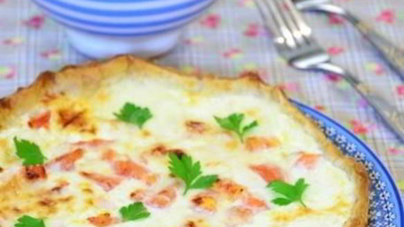 Рецепт Французский киш с лососем и сыром