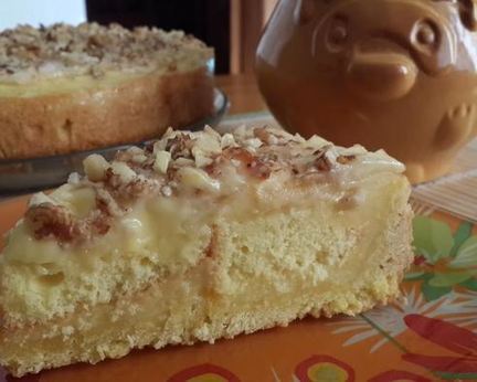 Итальянский яблочный пирог с заварным кремом