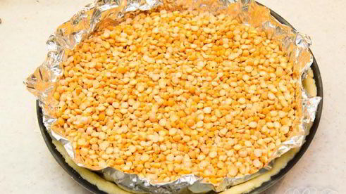 картофельный киш с овощами и мясом