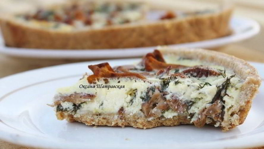 Рецепт киш с лисичками