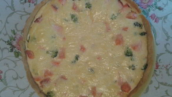 Рецепт Лоранский пирог с семгой и брокколи