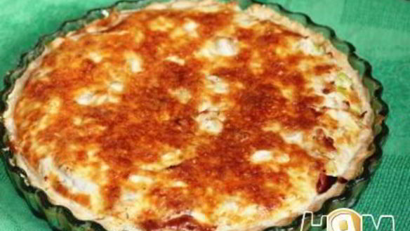 Рецепт Лотарингский пирог с курицей, пореем и беконом