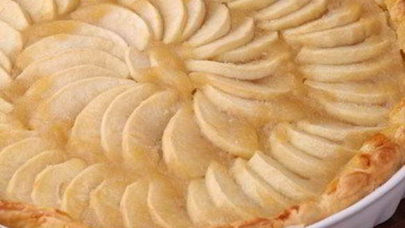 Рецепт Открытый пирог с яблоками в карамели