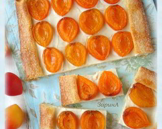 Пирог с абрикосами на творожном тесте