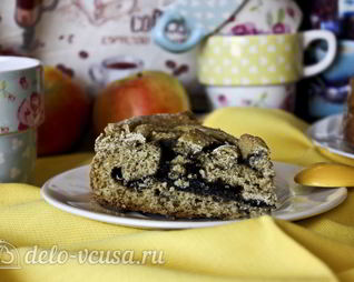 Пирог с черникой на кефире