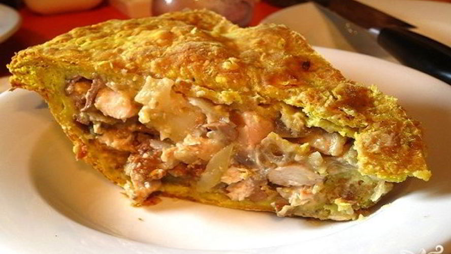 Рецепт пирог с лисичками и курицей